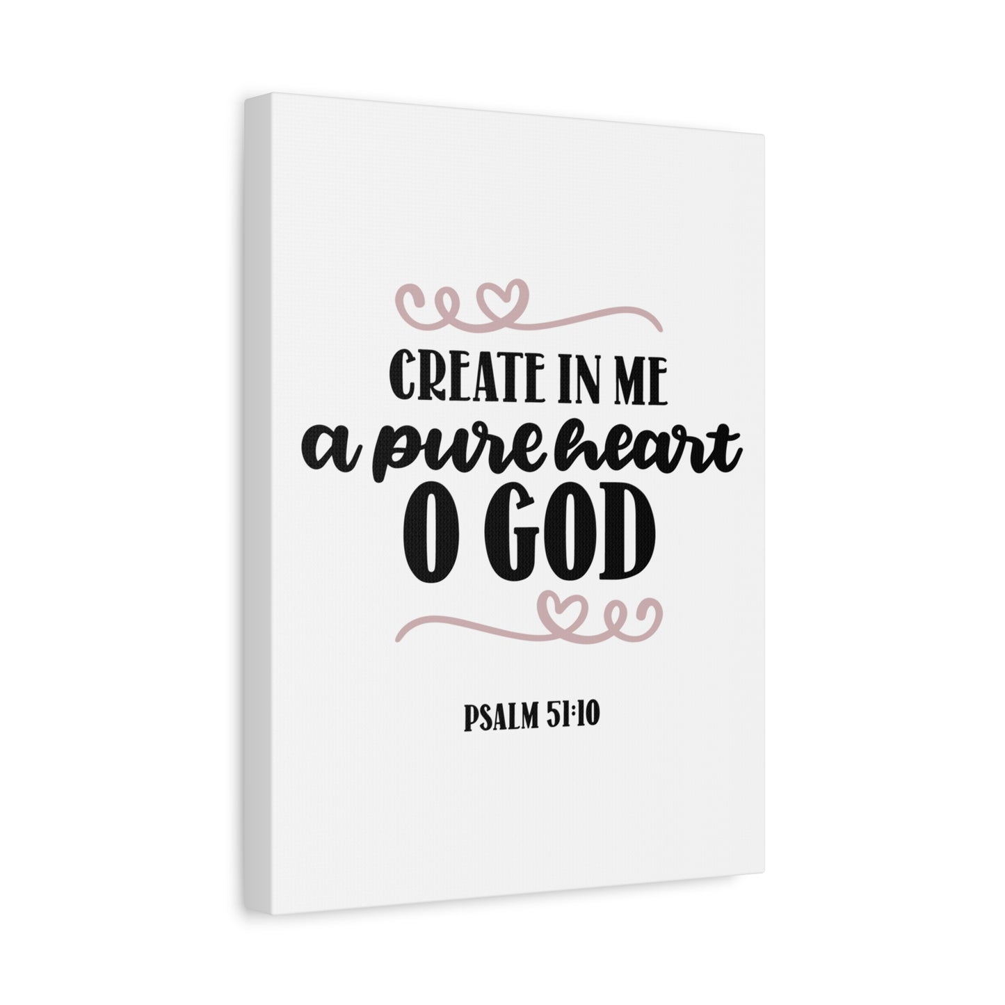 Scripture Canvas Pure Heart Psalm 51:10 Christian Wall Art Bible Verse Print Ready to Hang