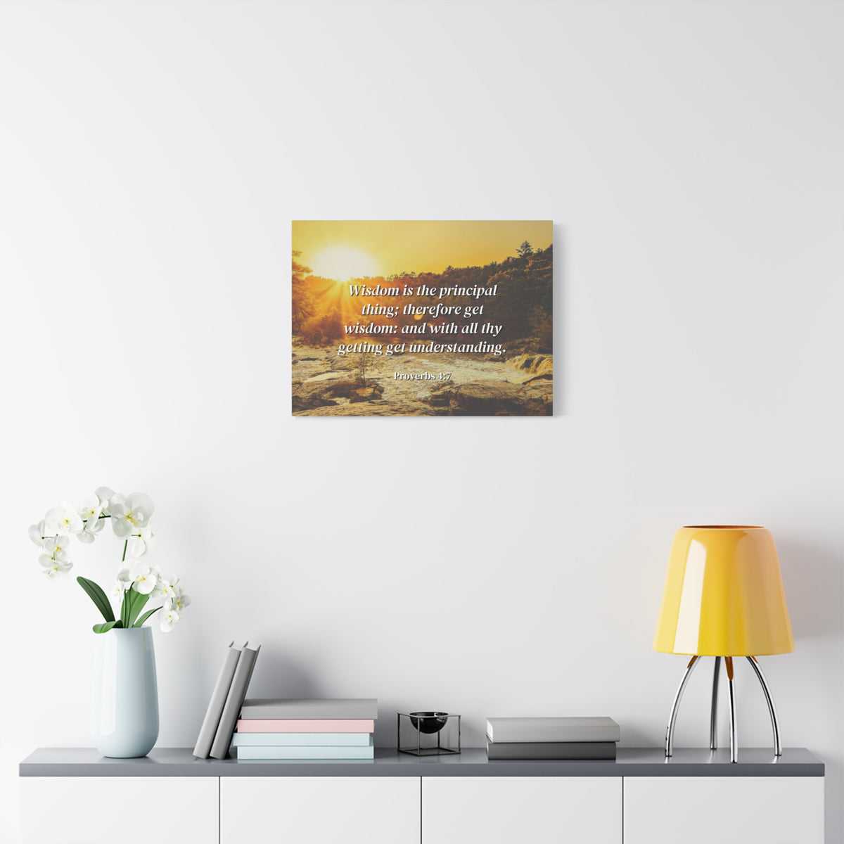 Scripture Canvas Understanding Proverbs 4:7 Christian Wall Art Bible Verse Print Ready to Hang