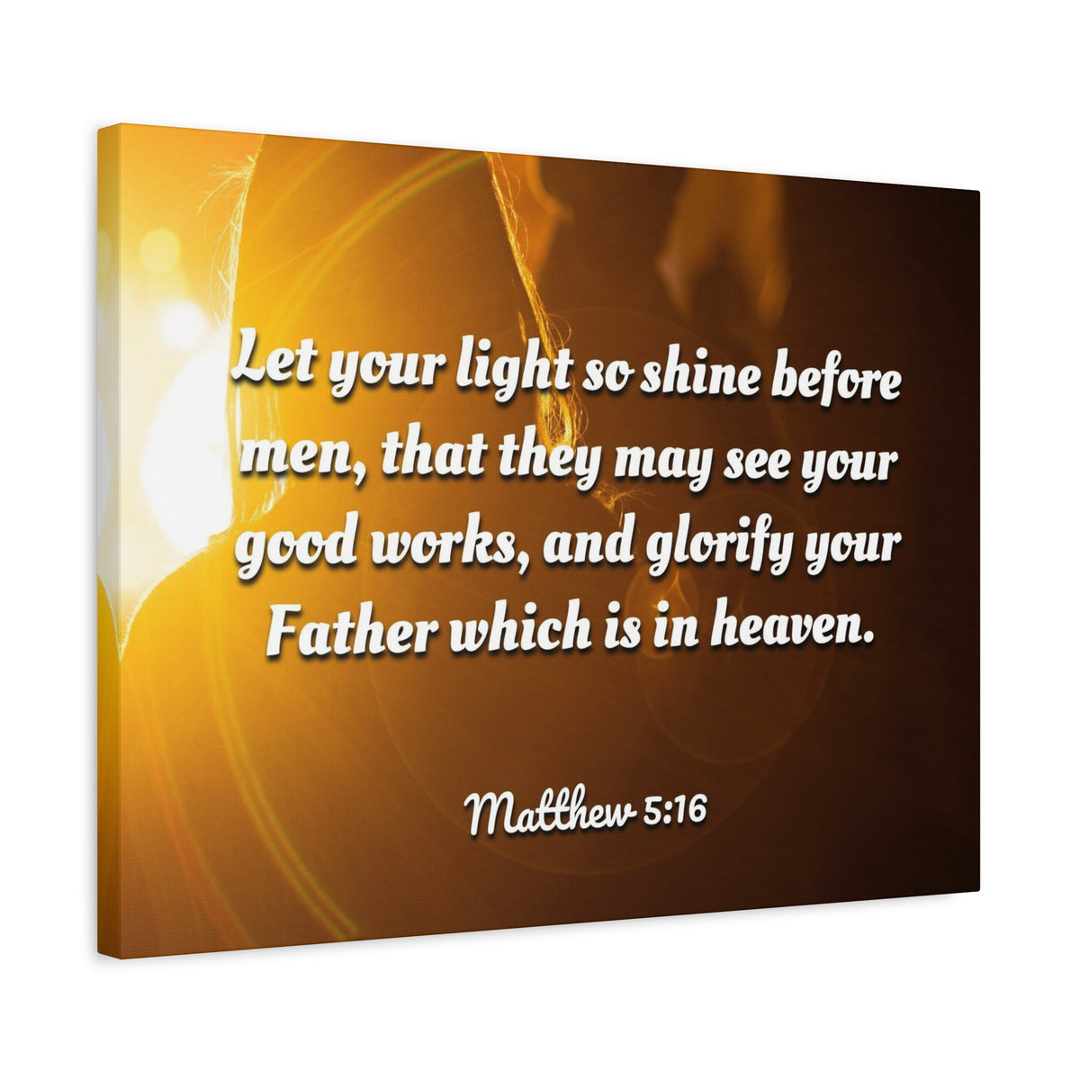 Scripture Canvas Glorify Your Father Matthew 5:16 Christian Wall Art Bible Verse Print Ready to Hang