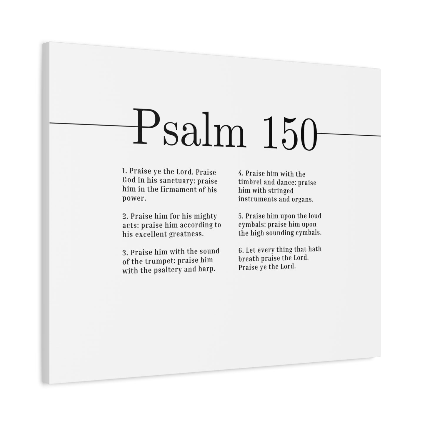 Scripture Canvas Praise Ye The Lord Psalm 150 Christian Wall Art Bible Verse Print Ready to Hang