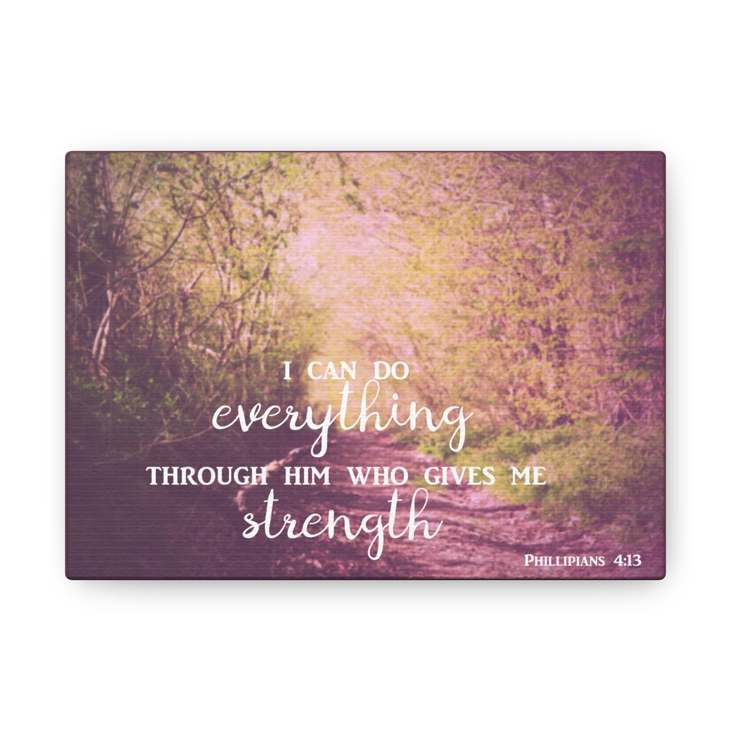 Through Him Trees Christian Philippians 4:13 Wall Art Bible Verse Print Ready to Hang
