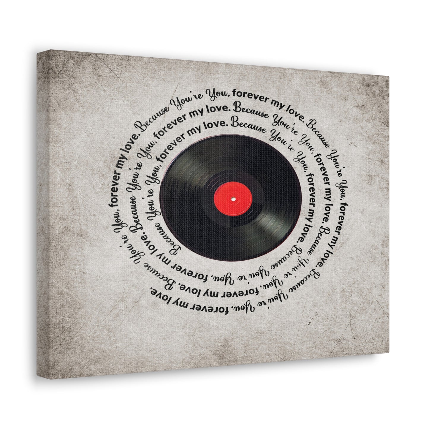 To My Wife Forever My Love Vinyl Record Canvas Wall Art – Perfect Gift for Music Lovers & Soulmates