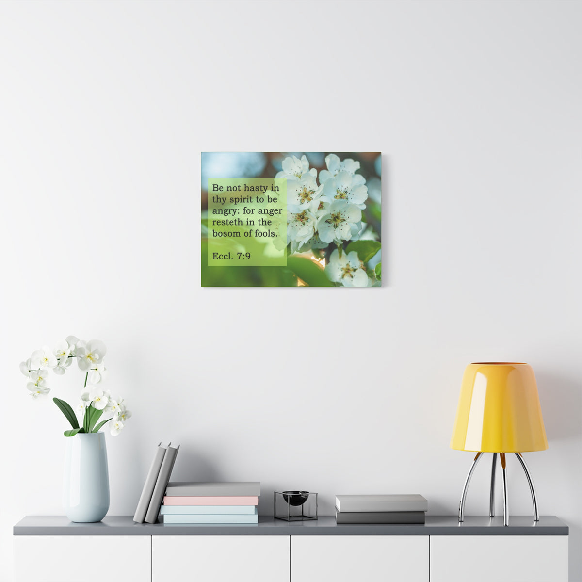 Scripture Canvas Be Not Hasty Ecclesiastes 7:9 Christian Wall Art Bible Verse Print Ready to Hang