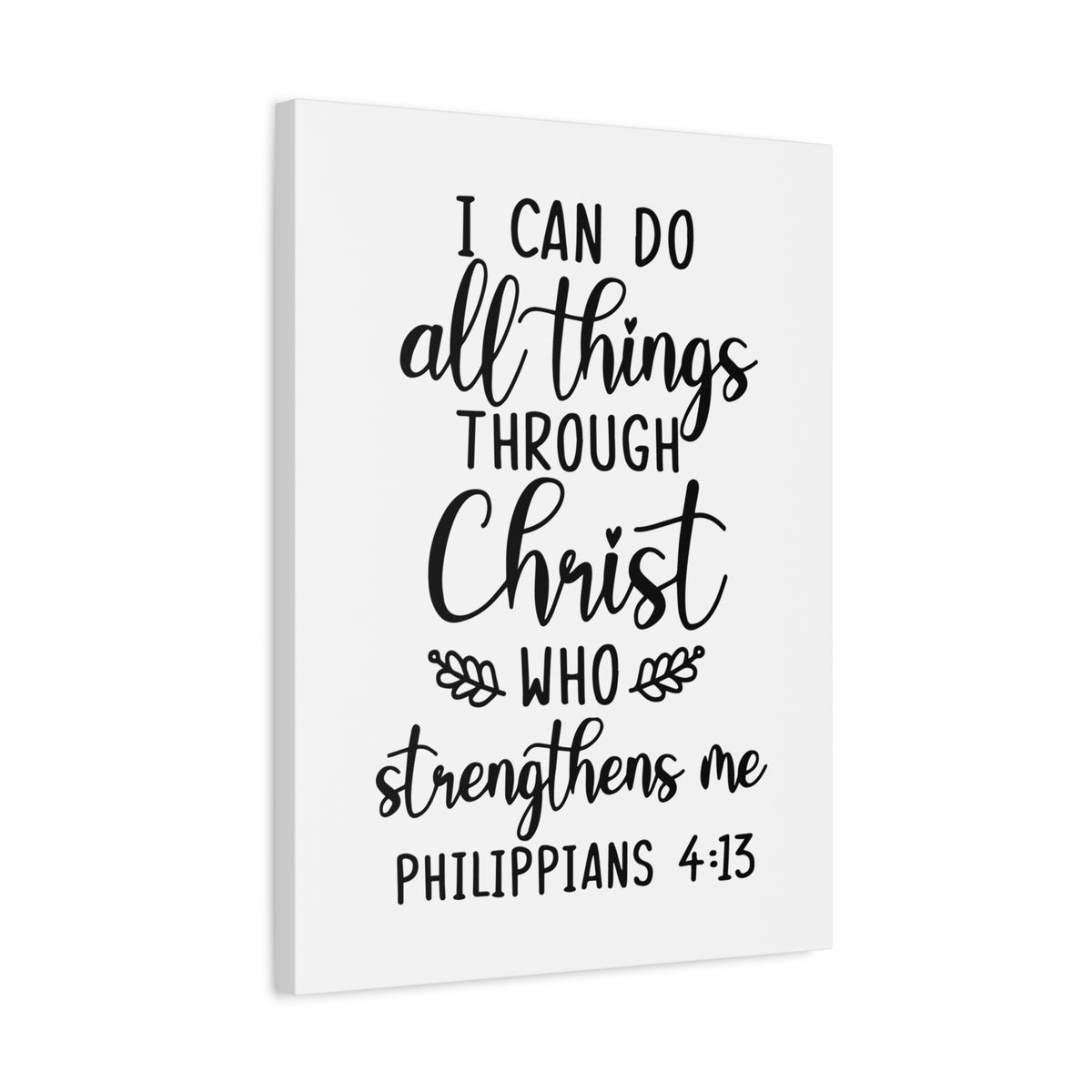 Scripture Canvas Strengthens Me Philippians 4:13 Christian Wall Art Bible Verse Print Ready to Hang