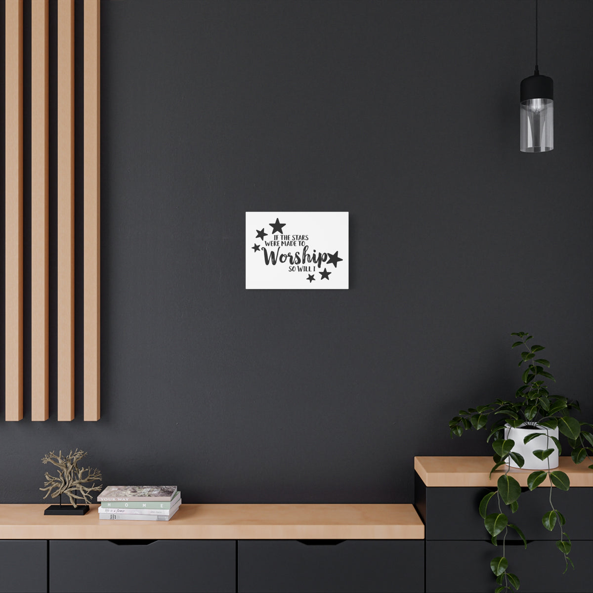 Scripture Canvas If The Stars Were Made To Worship So Will I Psalms 148:3-6 Christian Wall Art Print Ready to Hang