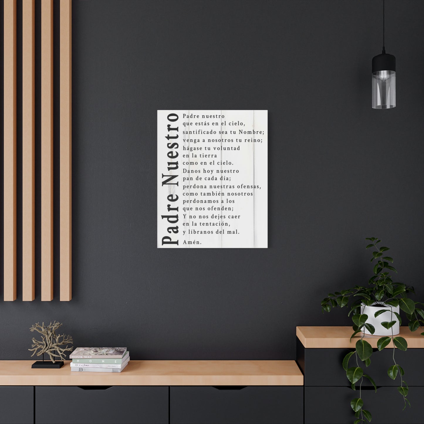 Scripture Walls Padre Nuestro Lord's Prayer Spanish White Canvas Christian Wall Art Ready to Hang UnframedCanvas Gallery Wraps