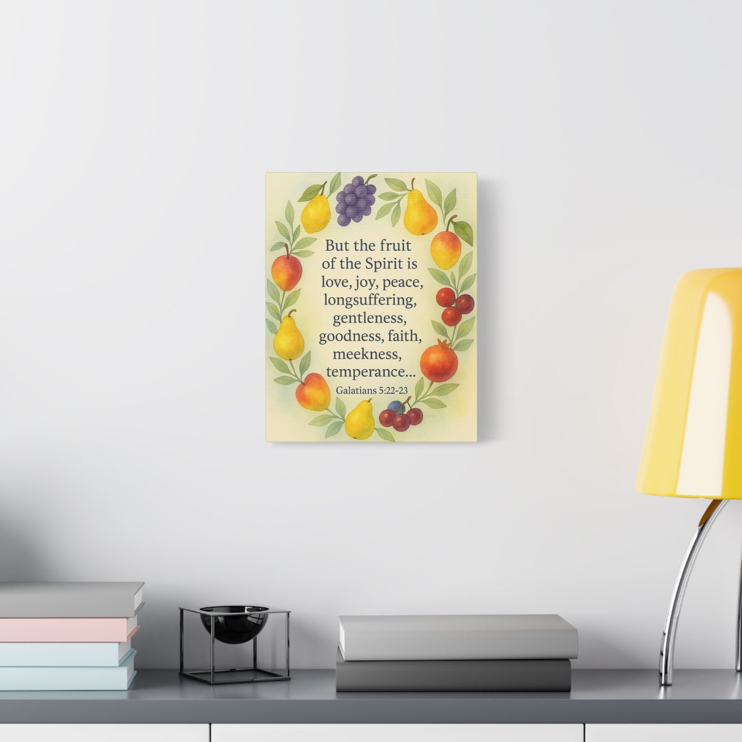 Bible Verse Canvas Galatians 5:22-23 Christian Home Décor Wall Art Scripture Ready to Hang Faith Print