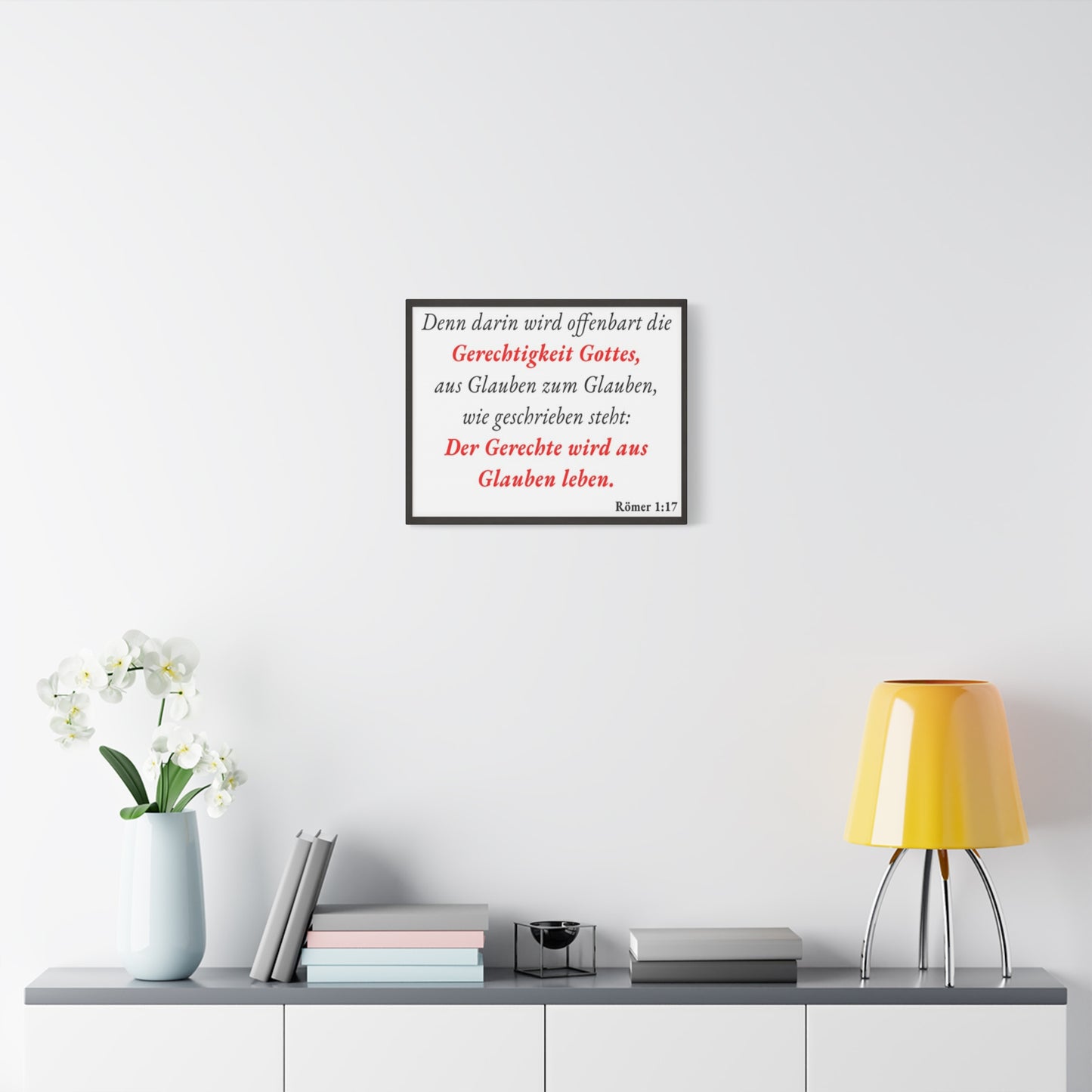 Scripture Walls Römer 1:17 Romans 1:17 Live By Faith German White Bible Verse Canvas Christian Wall Art Ready to Hang Unframed