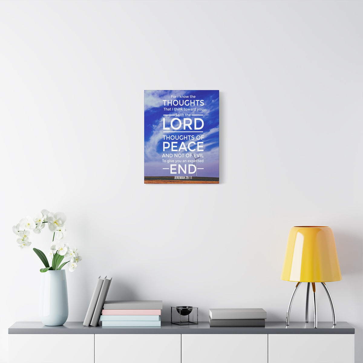 Scripture Canvas Thoughts of Peace Jeremiah 29:11 Christian Wall Art Bible Verse Print Ready to Hang