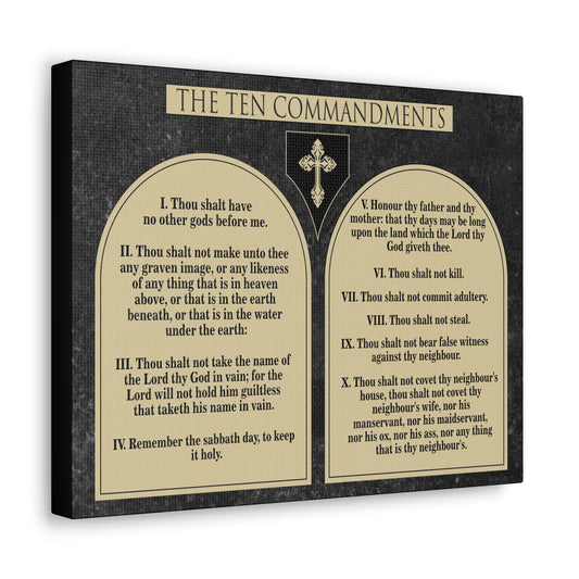 Ten Commandments Tablets Christian Wall Art Print Ready to Hang
