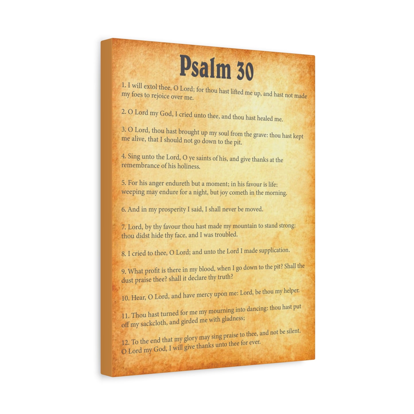 Scripture Walls Psalm 30 Gold Bible Chapter Canvas Christian Wall Art Ready to Hang