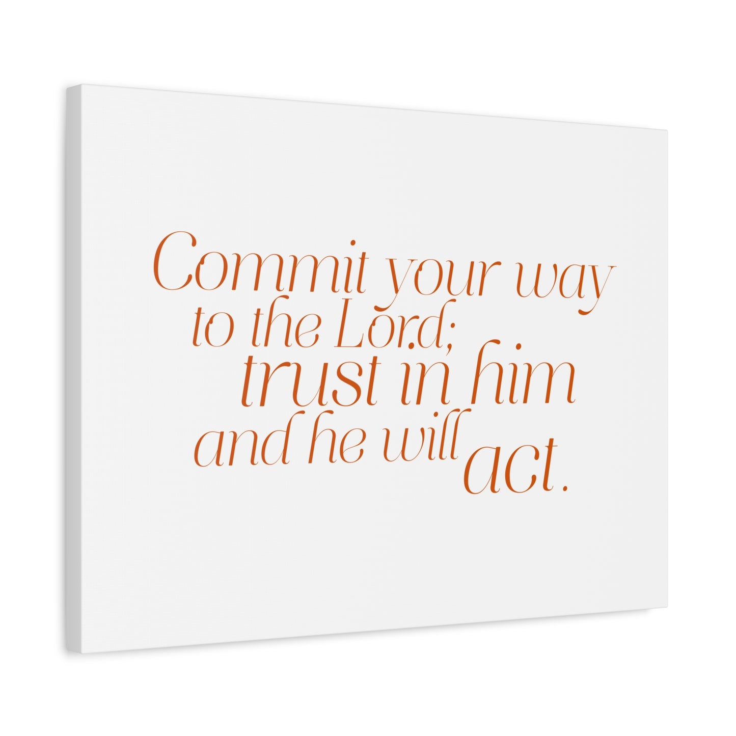 Scripture Walls Your Way to The Lord Orange Psalm 37:5 Bible Verse Canvas Christian Wall Art Ready to Hang