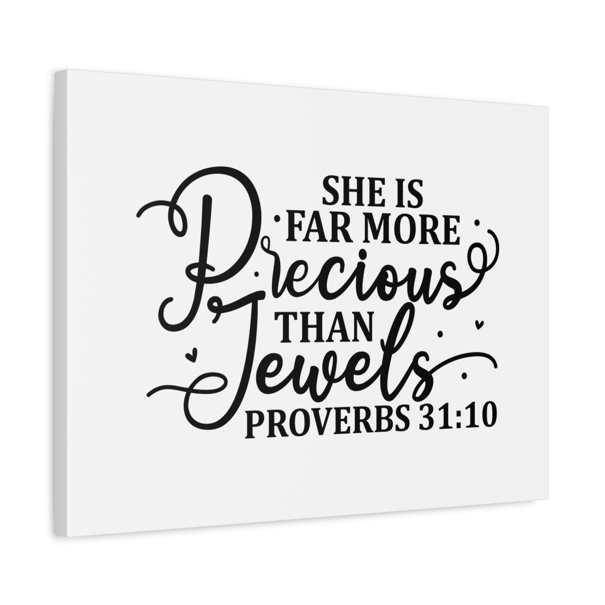 Scripture Canvas Far More Precious Proverbs 31:10 Christian Wall Art Bible Verse Print Ready to Hang