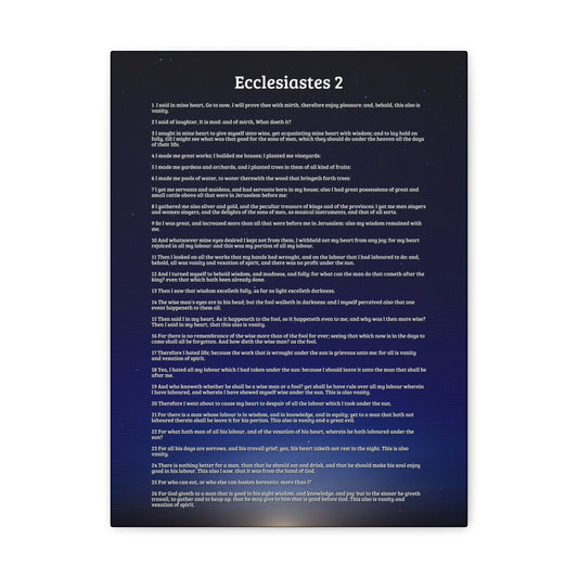 Vanity Of Pleasure & Achievement Ecclesiastes 2 Bible Verse Canvas Christian Wall Art Ready to Hang