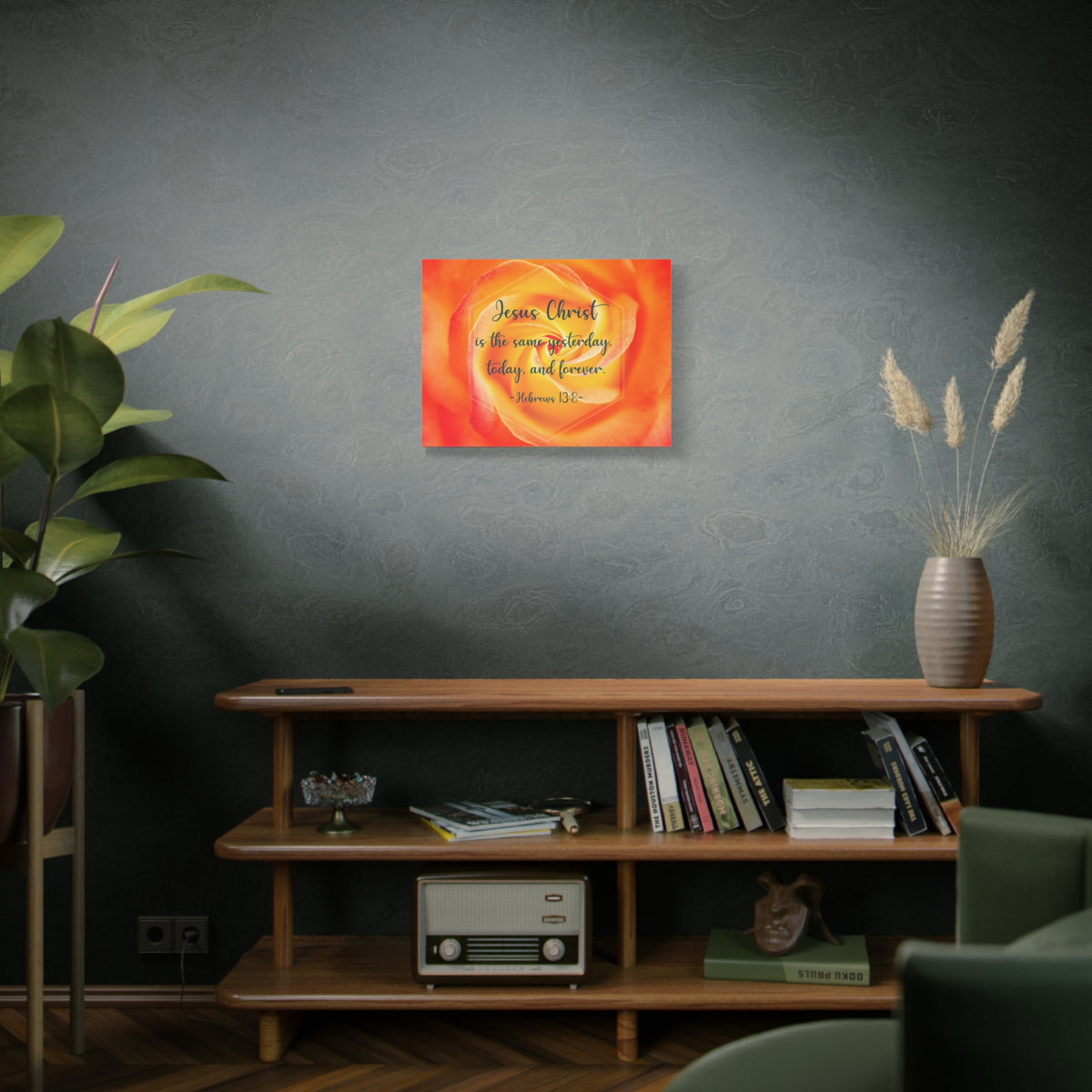 Scripture Canvas Today And Forever Hebrews 13:8 Christian Wall Art Bible Verse Print Ready to Hang