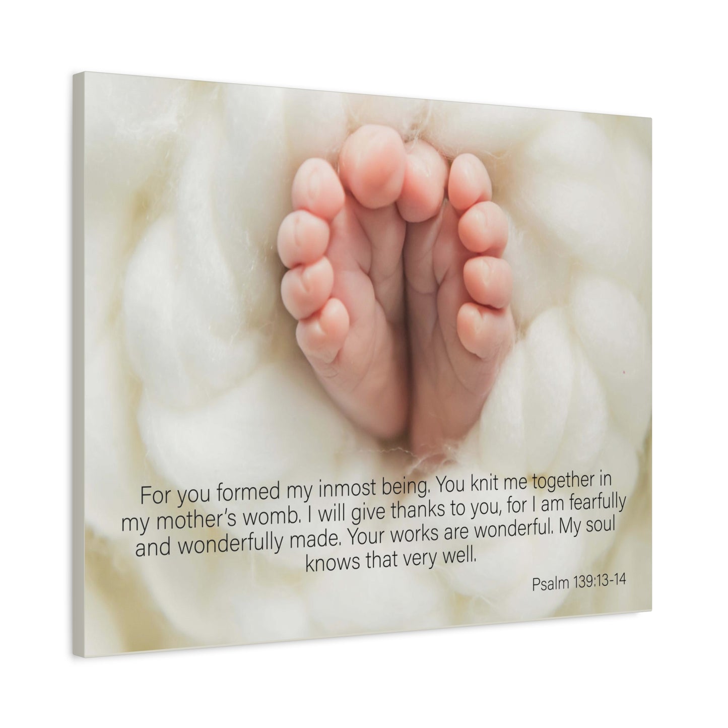 Bible Verse Canvas Fearfully and Wonderfully Made Psalm 139:13-14 WEB Wall Art Christian Home Decor