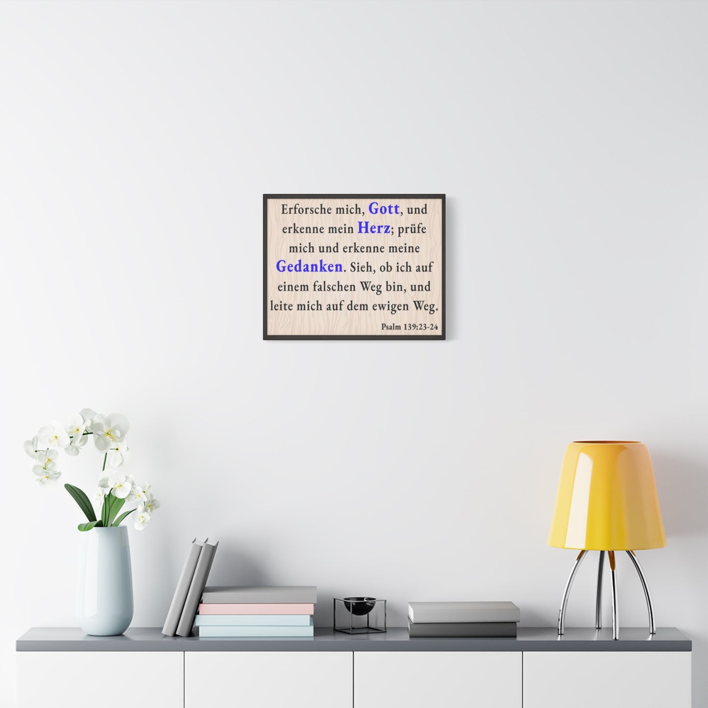 Scripture Walls Psalm 139:23-24 Search Me God German Bible Verse Canvas Christian Wall Art Ready to Hang Unframed