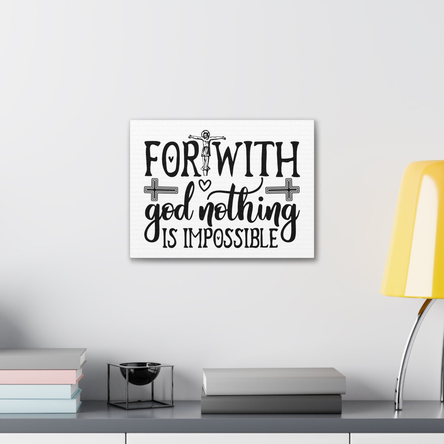 With God Nothing Is Impossible Luke 1:37 Christian Wall Art Print Ready to Hang