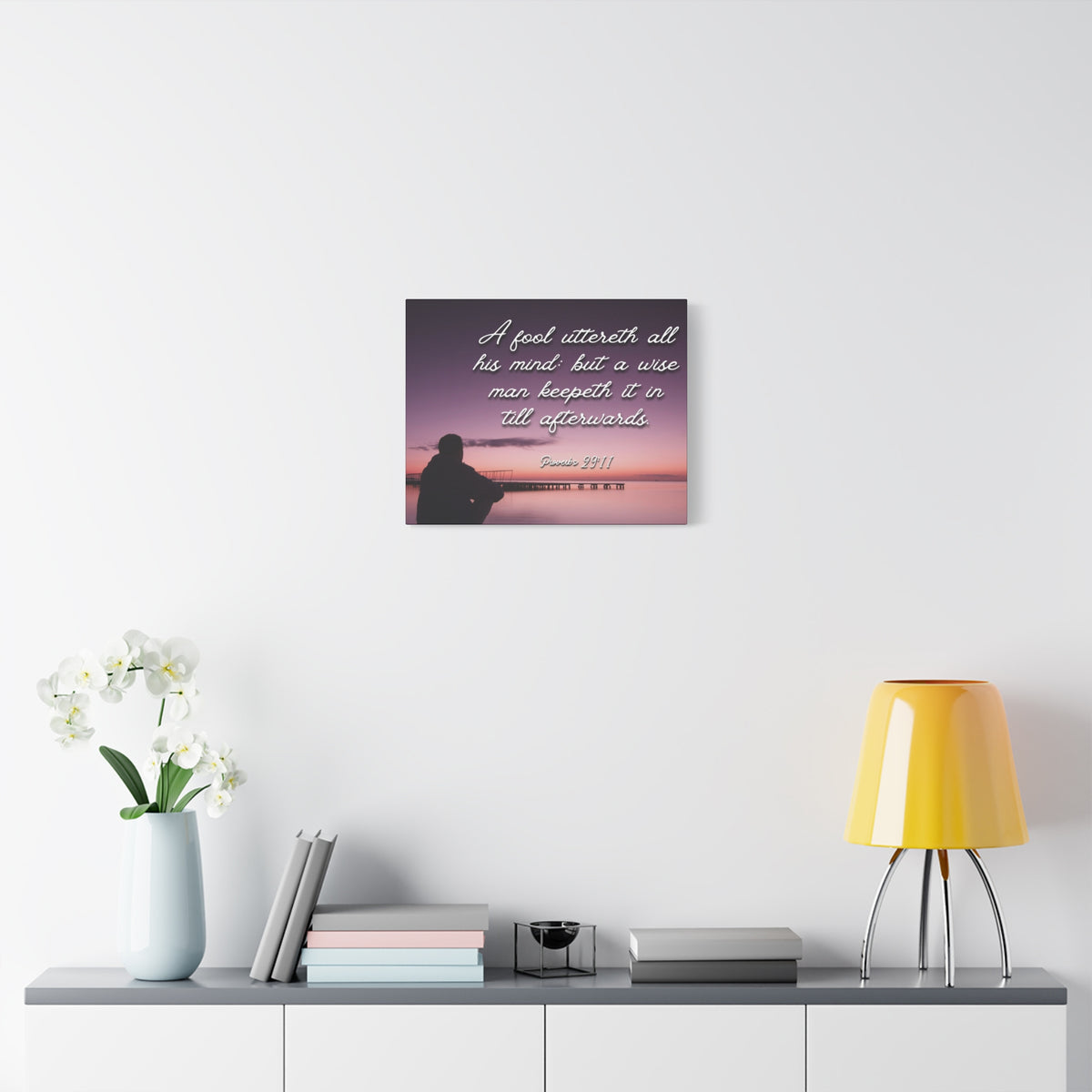 Scripture Canvas A Wise Man Proverbs 29:11 Christian Wall Art Bible Verse Print Ready to Hang