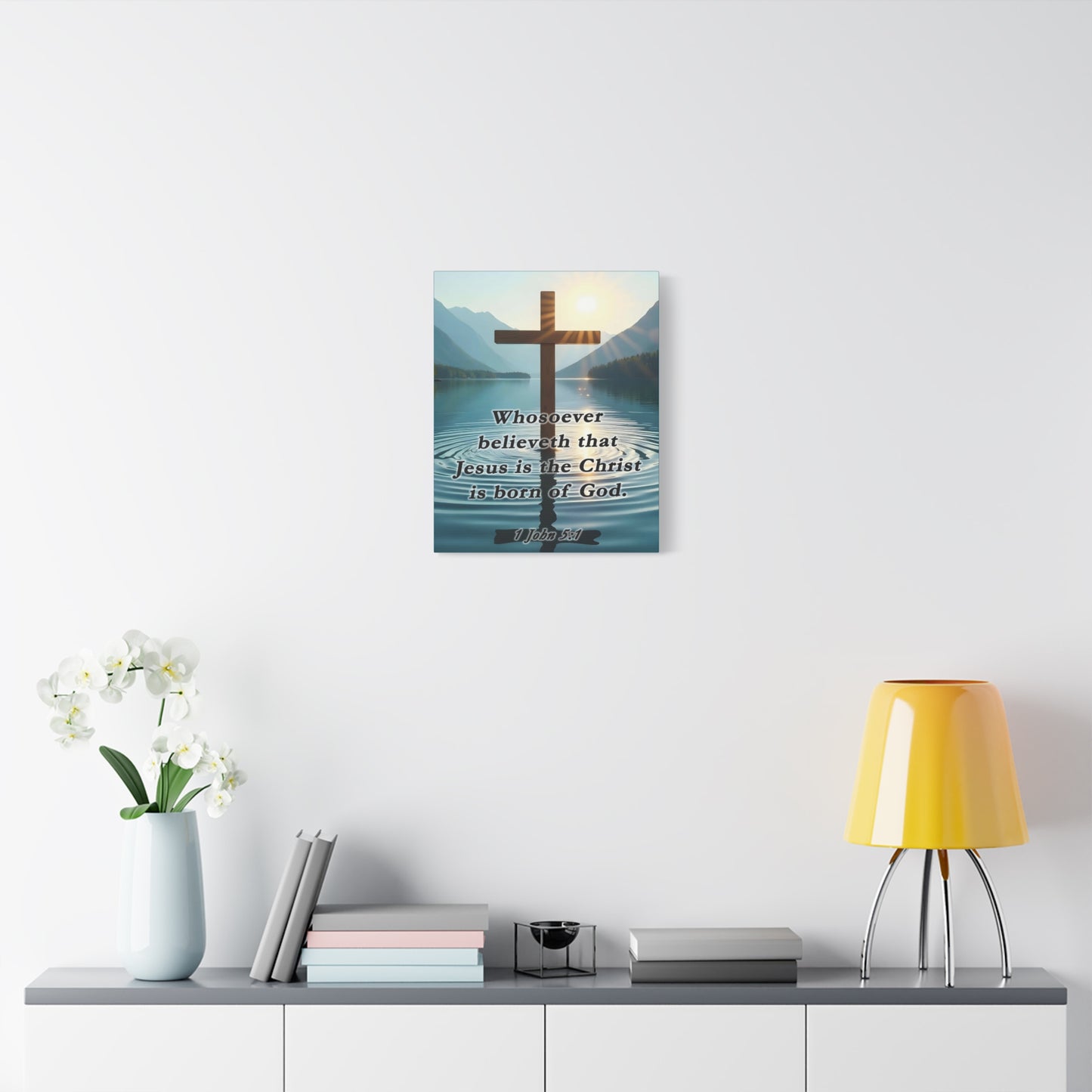 Scripture Walls 1 John 5:1 Jesus is The Christ Bible Verse Canvas Christian Wall Art Ready to Hang Unframed