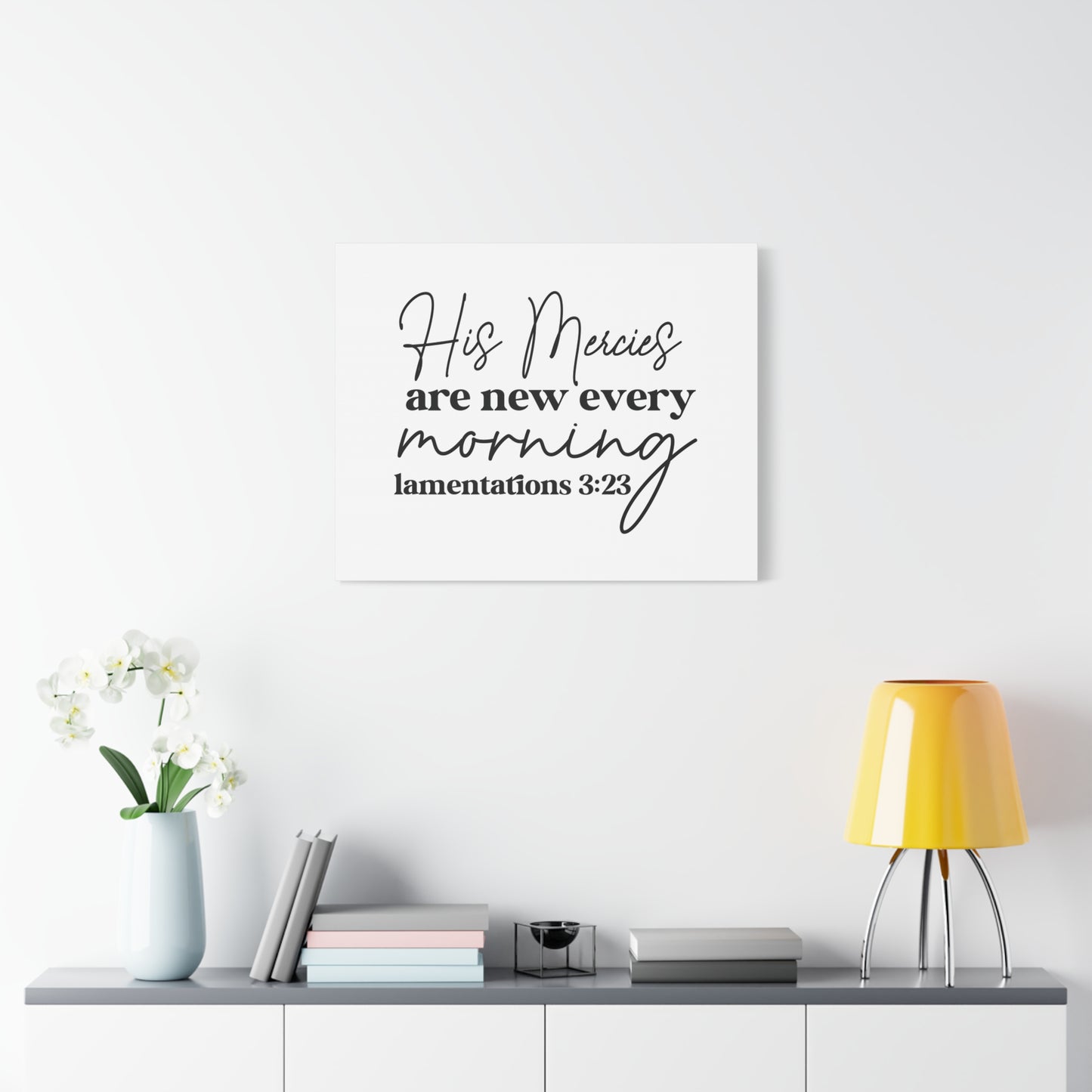 Scripture Walls Lamentations 3:23 His Mercies Bible Verse Canvas Christian Wall Art Ready to Hang Unframed