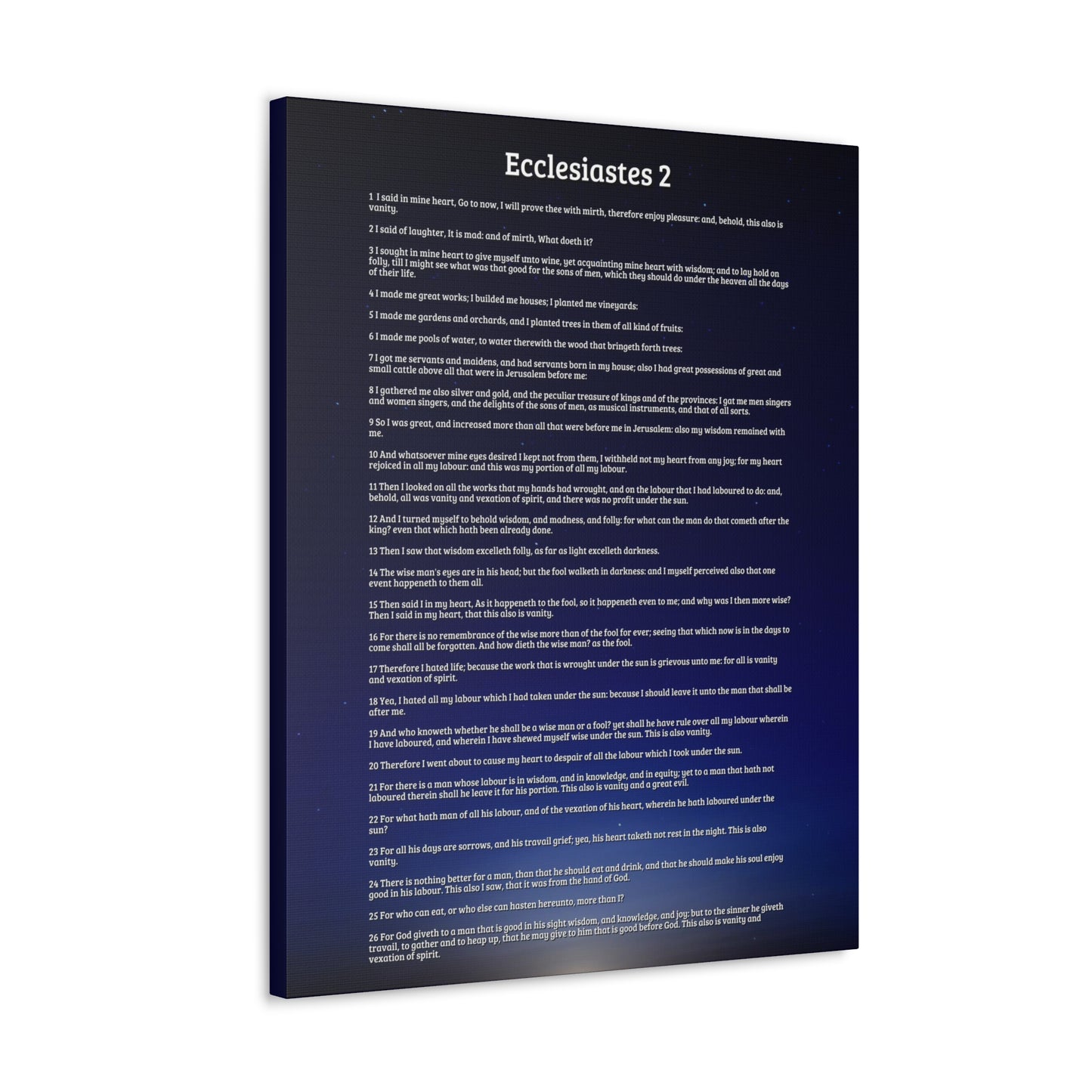 Vanity Of Pleasure & Achievement Ecclesiastes 2 Bible Verse Canvas Christian Wall Art Ready to Hang