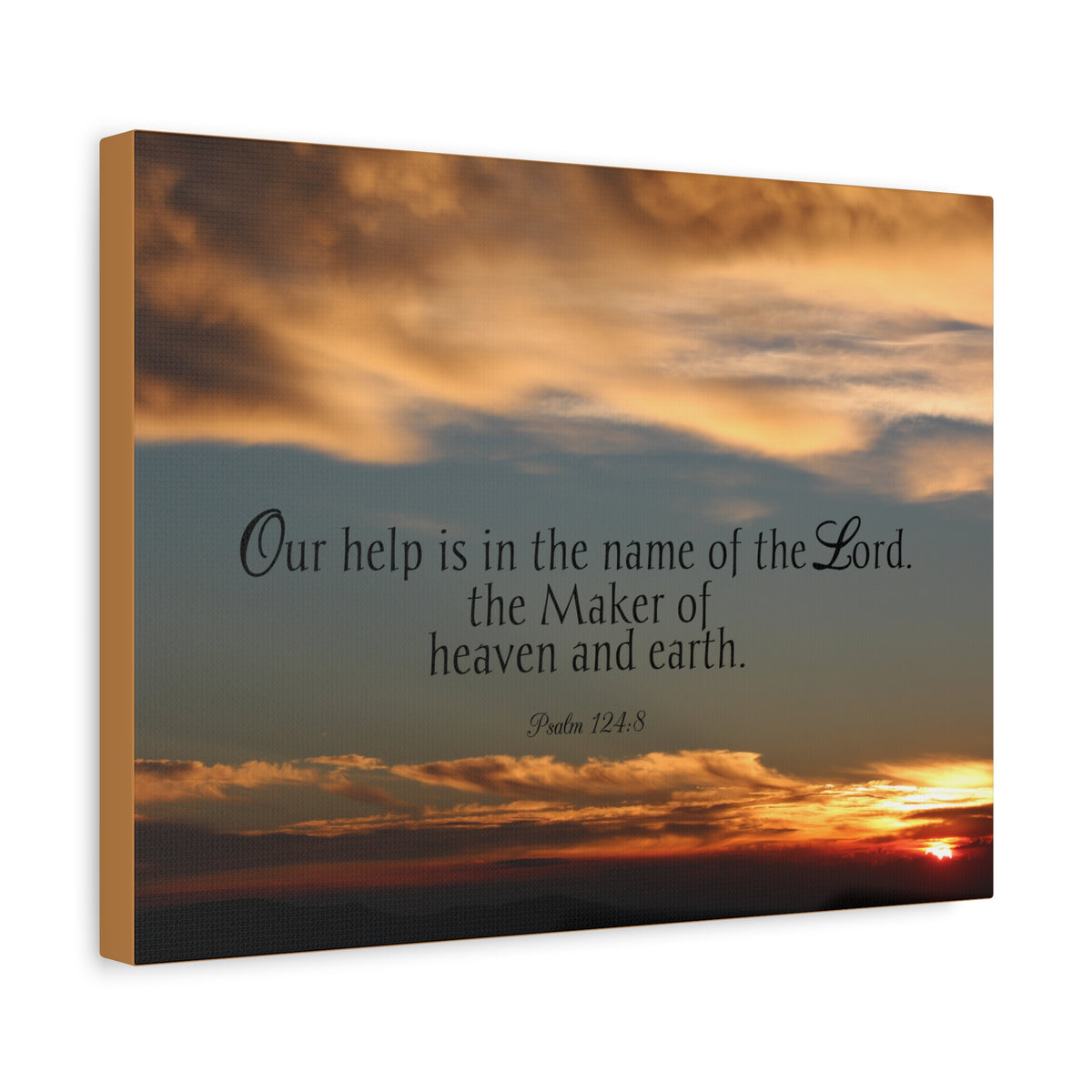 Scripture Canvas Maker Heaven And Earth Psalm 124:8 Christian Wall Art Bible Verse Print Ready to Hang