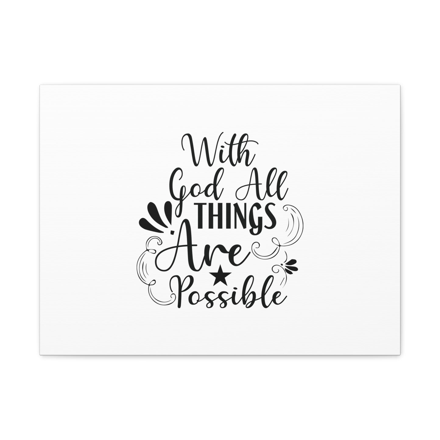 With God All Things Are Possible Matthew 19:26 Christian Wall Art Bible Verse Print Ready to Hang