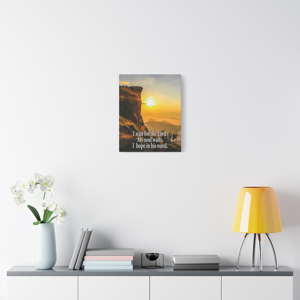 I Wait For The Lord Scripture Canvas I Wait For The Lord Psalm 130:5 Christian Wall Art Bible Verse Print Ready to Hang