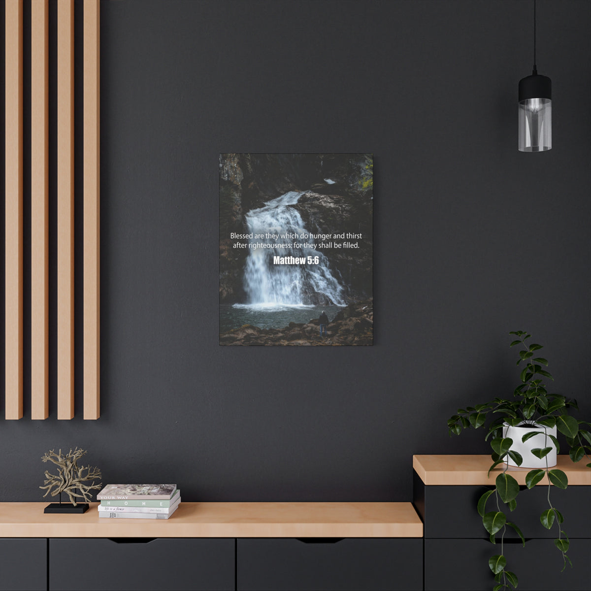 Scripture Canvas After Righeousness Matthew 5:6Christian Wall Art Bible Verse Print Ready to Hang
