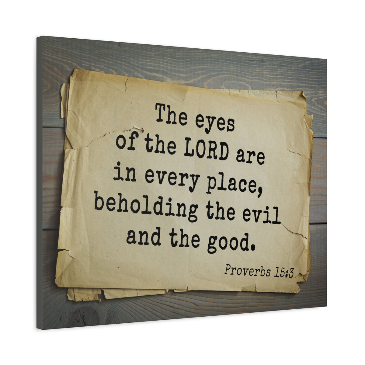 Scripture Canvas Eyes Of The Lord Proverbs 15:3 Christian Wall Art Bible Verse Print Ready to Hang