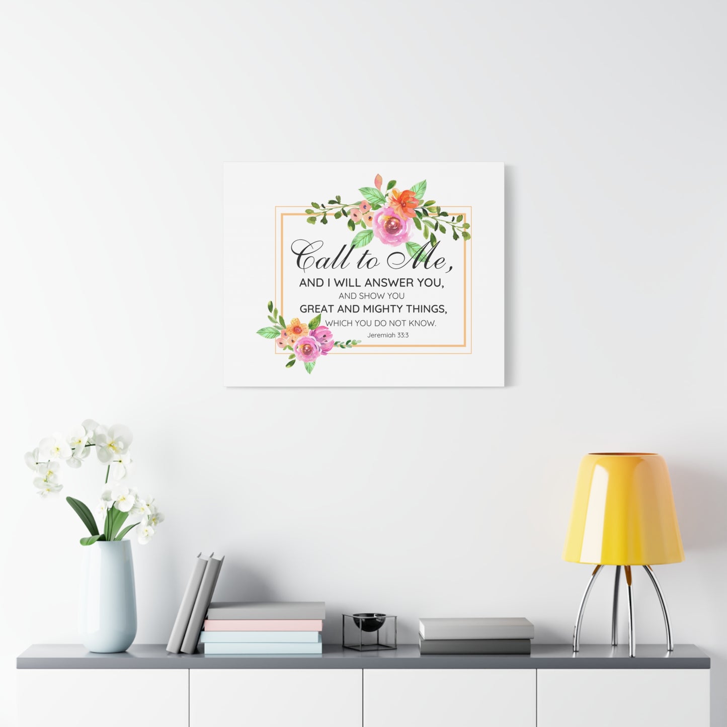 Scripture Walls Jeremiah 33:3 Call to Me Bible Verse Canvas Christian Wall Art Ready to Hang Unframed