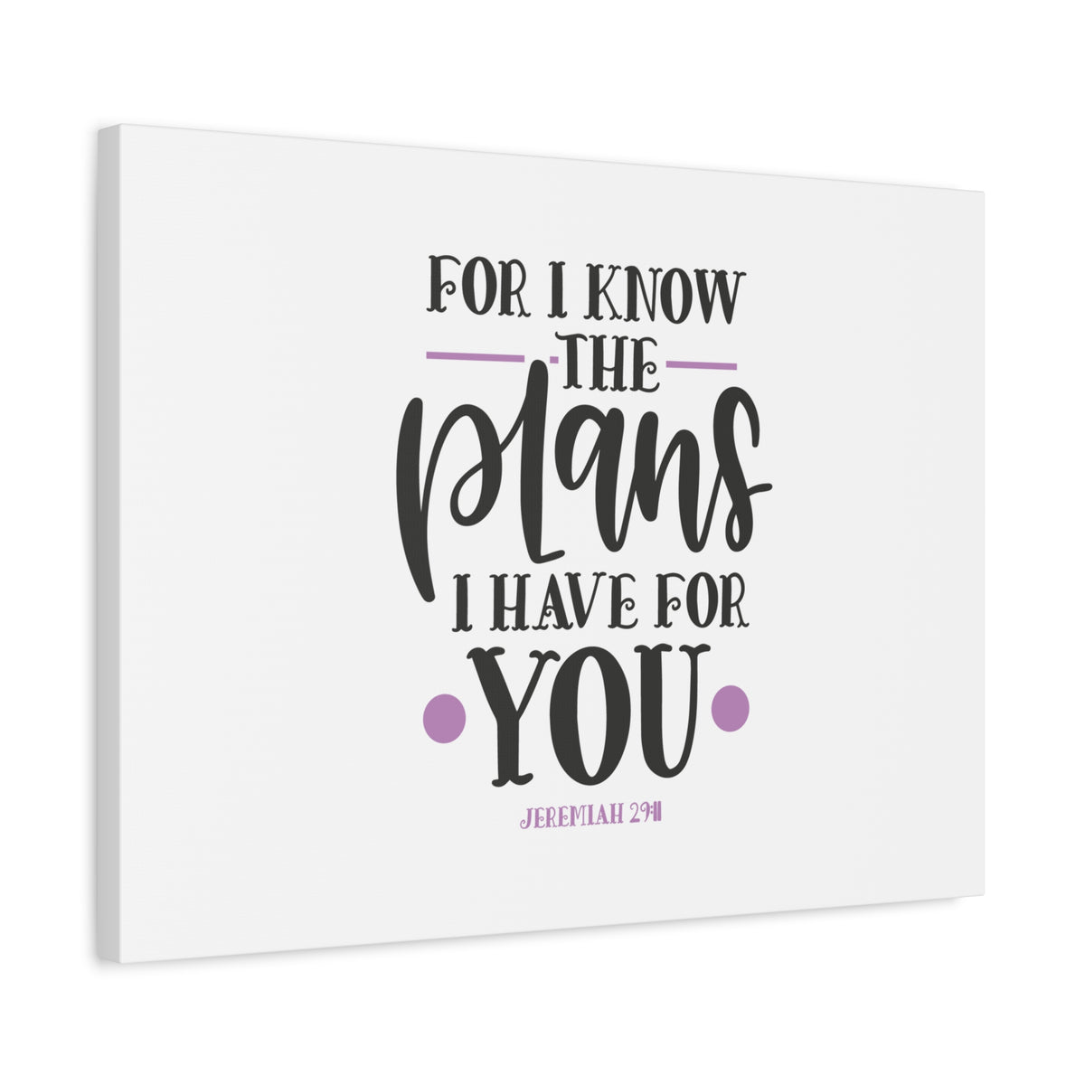 Scripture Canvas For I Know Jeremiah 29:11 Christian Wall Art Bible Verse Print Ready to Hang