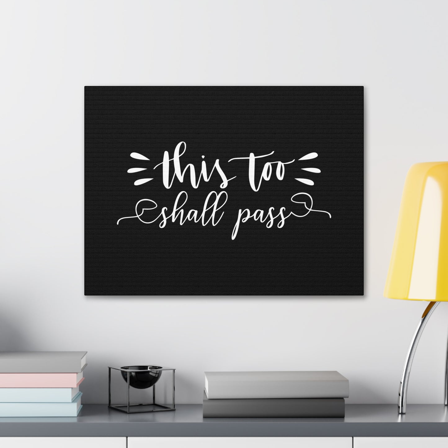 This Too Shall Pass 2 Corinthians 4:18 Black Christian Wall Art Bible Verse Print Ready to Hang