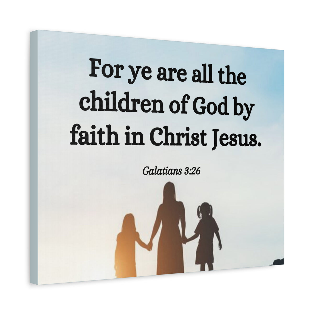 Scripture Canvas By Faith Galatians 3:26 Christian Wall Art Bible Verse Print Ready to Hang