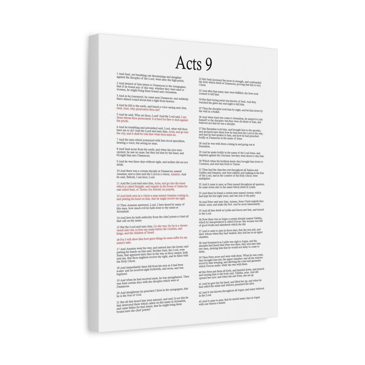 Scripture Walls Acts 9 Conversion of Saul Christ Words in Red Bible Verse Canvas Christian Wall Art Ready to Hang Unframed