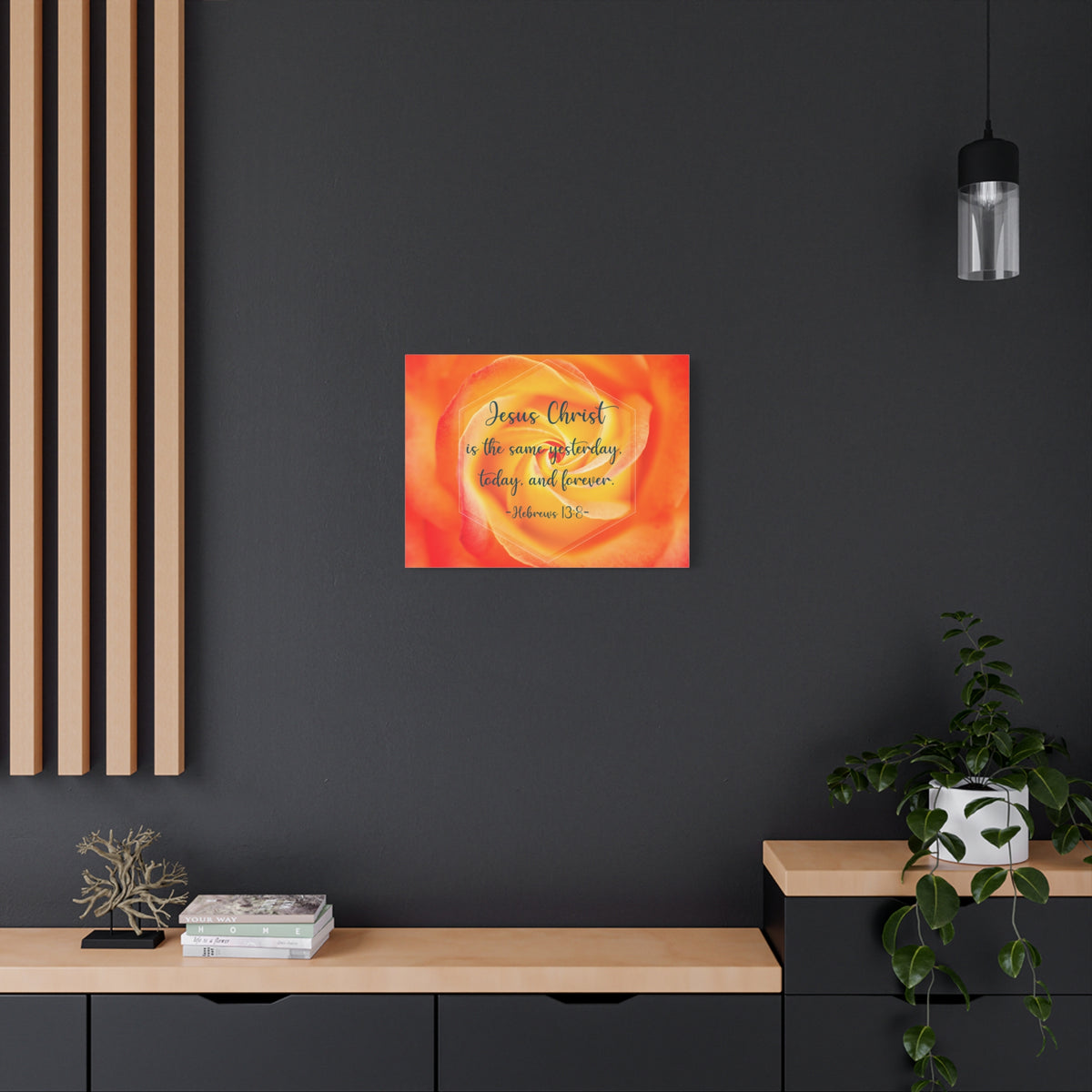 Scripture Canvas Today And Forever Hebrews 13:8 Christian Wall Art Bible Verse Print Ready to Hang