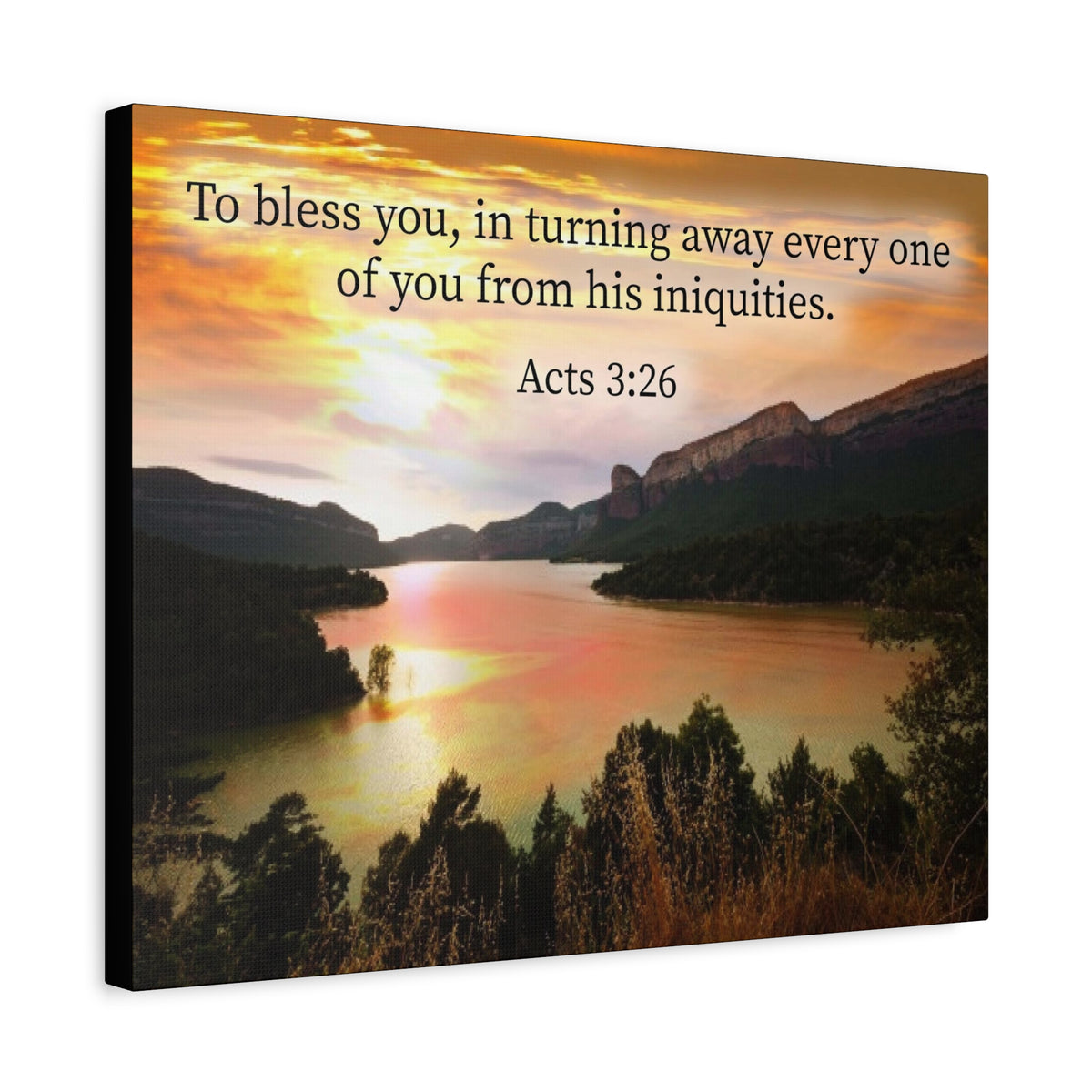 Scripture Canvas To Bless You Acts 3:26 Christian Wall Art Bible Verse Print Ready to Hang