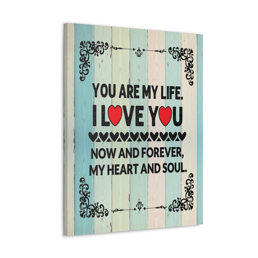 To My Wife You Are My Life Canvas Wall Art – Heartfelt Romantic Gift for Home Decor