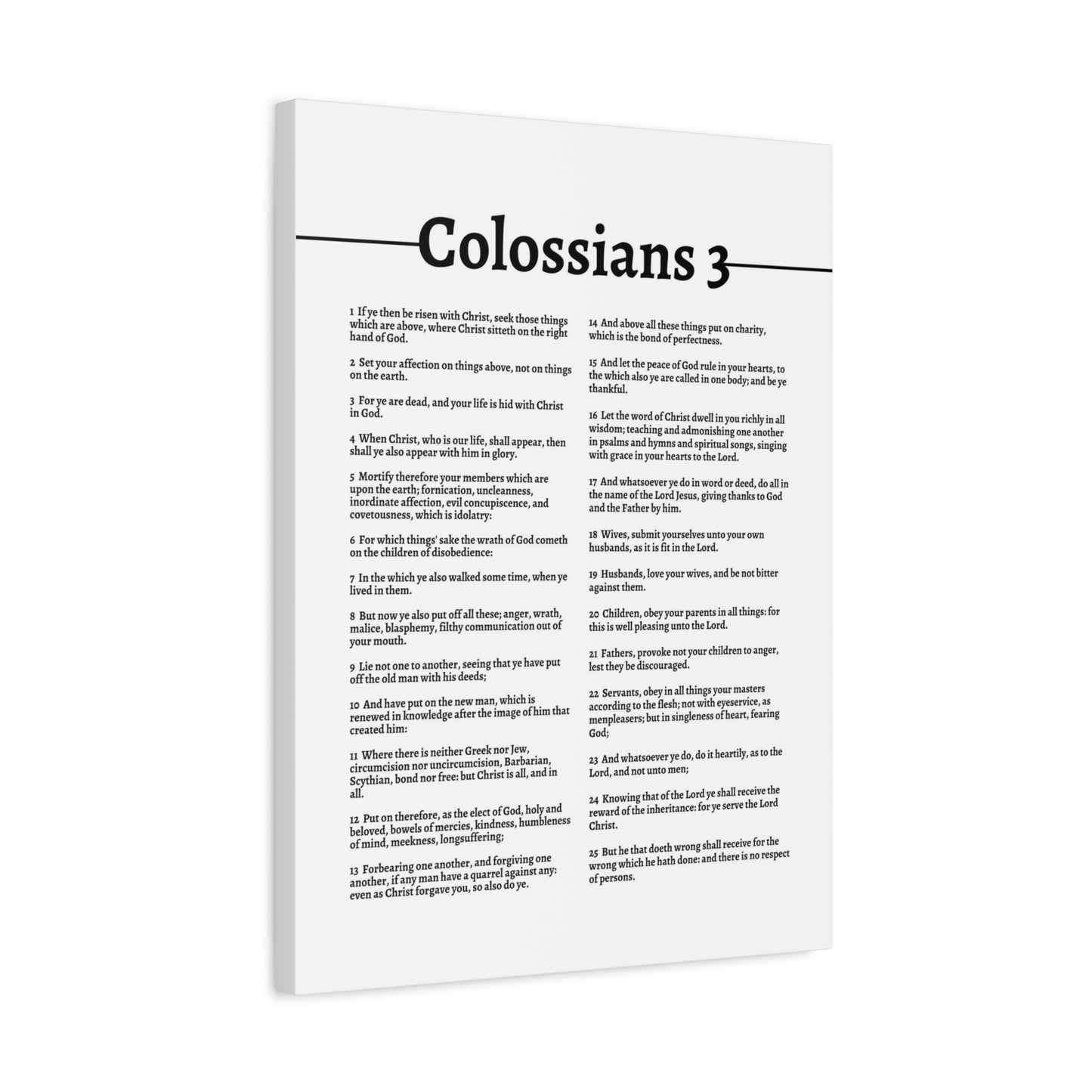 Scripture Walls Put On The New Self Colossians 3  White Bible Canvas Christian Wall Art Ready to Hang