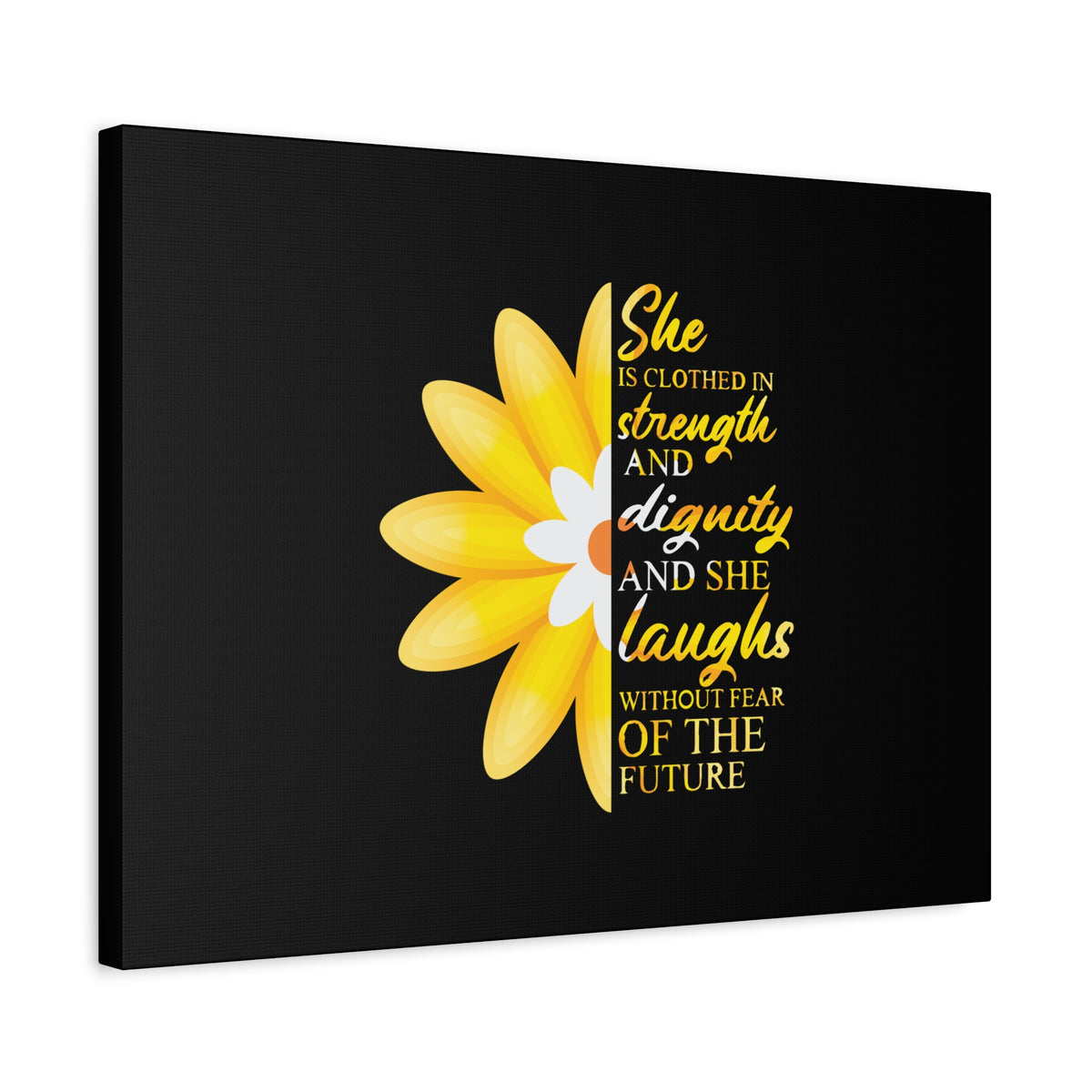 Scripture Canvas Clothed In Strength And Dignity Christian Wall Art Bible Verse Print Ready to Hang