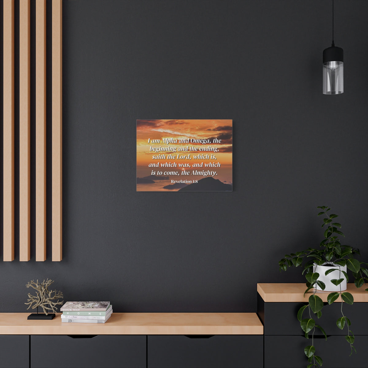 Scripture Canvas The Almighty Revelation 1:8 Christian Wall Art Bible Verse Print Ready to Hang