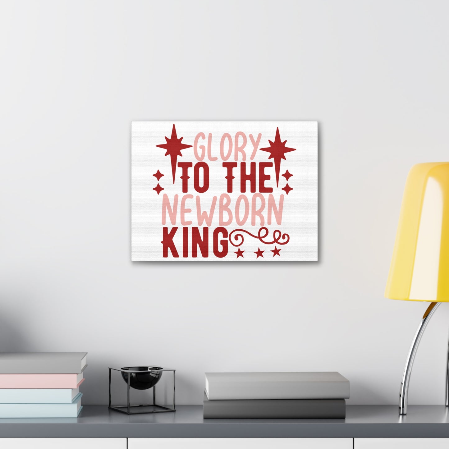 The Newborn King Luke 2:13-14 Christian Wall Art Print Ready to Hang