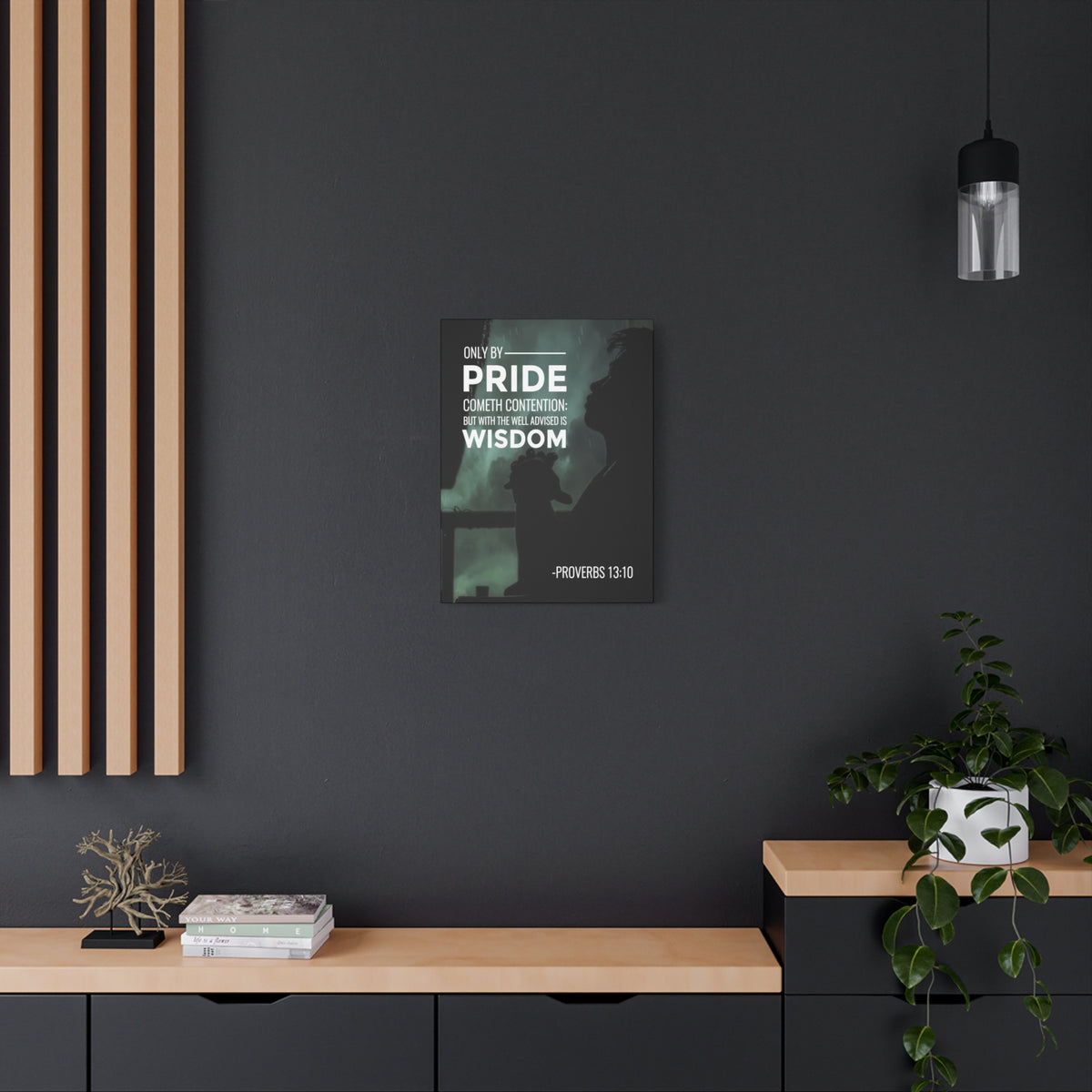 Scripture Canvas Only by Pride Proverbs 13:10 Christian Wall Art Bible Verse Print Ready to Hang