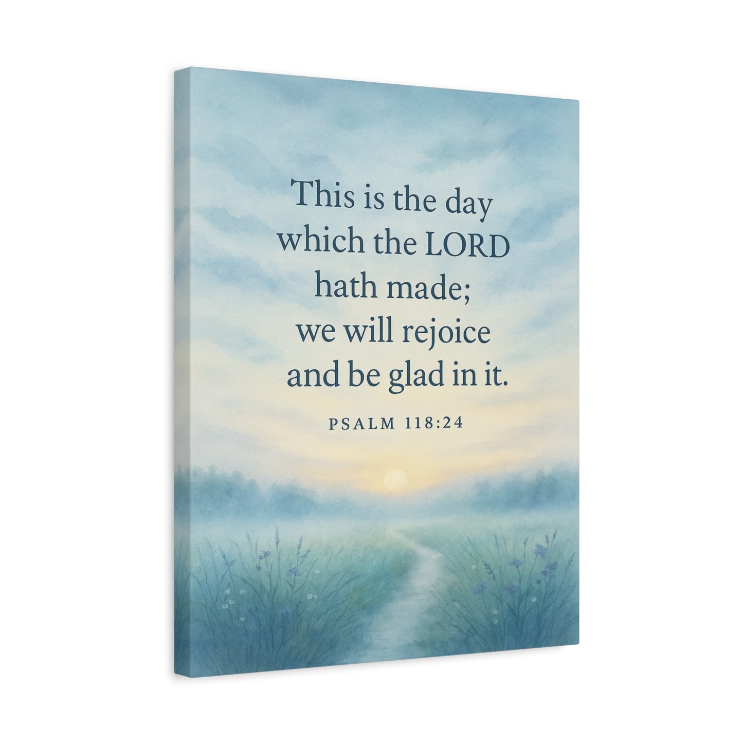 Bible Verse Canvas Psalm 118:24 Christian Home Décor Wall Art Scripture Ready to Hang Faith Print