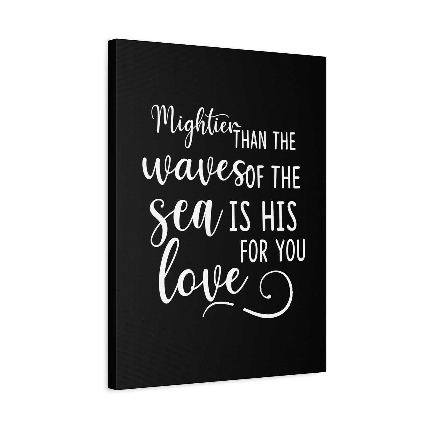 Scripture Canvas Mightier Than The Waves Of The Sea Psalm 93:4 Christian Wall Art Bible Verse Print Ready to Hang
