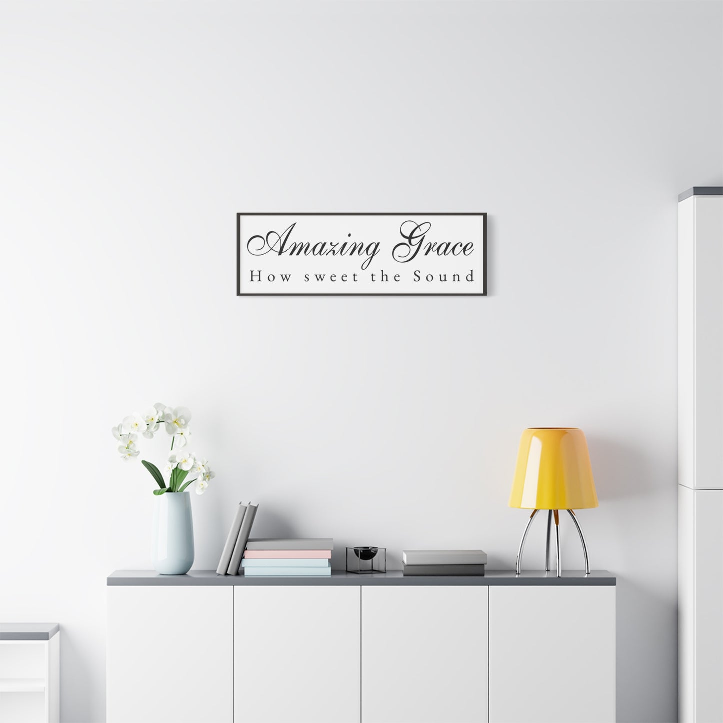 Scripture Walls Amazing Grace White Bible Verse Canvas Christian Wall Art Ready to Hang Unframed