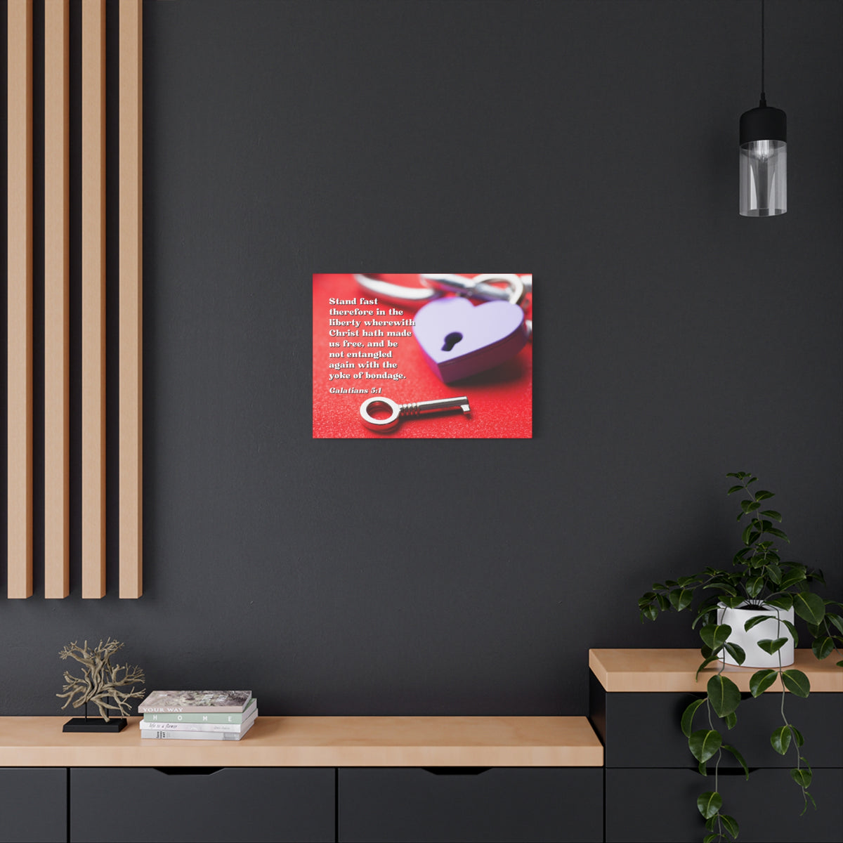 Scripture Canvas Free Galatians 5:1 Christian Wall Art Bible Verse Print Ready to Hang