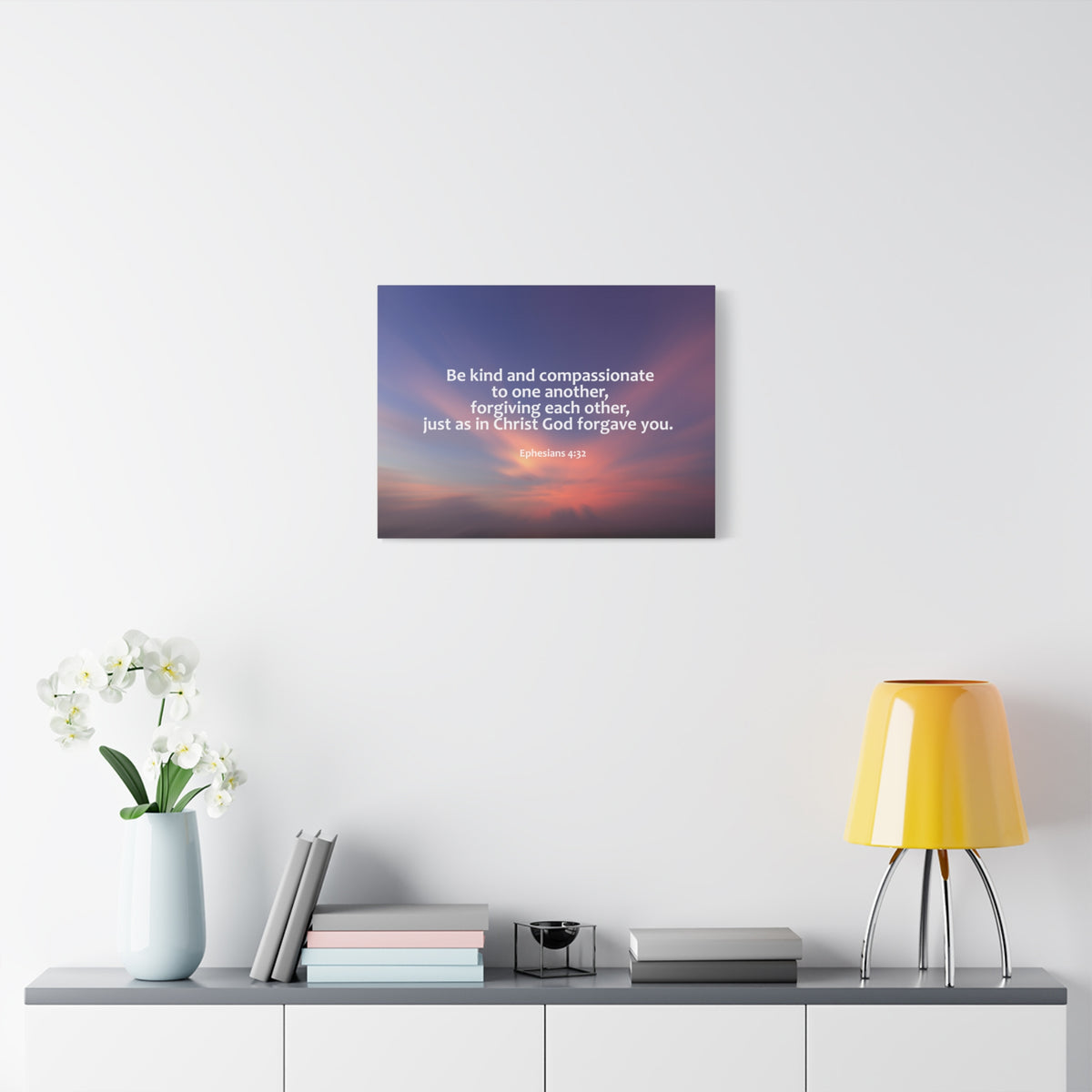 Scripture Canvas Kind and Compassionate Ephesians 4:32 Christian Wall Art Bible Verse Print Ready to Hang