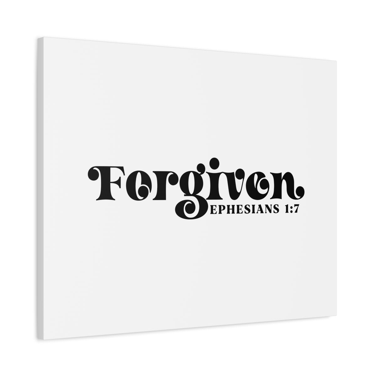 Scripture Canvas Forgiven Ephesians 1:7 Christian Wall Art Bible Verse Print Ready to Hang